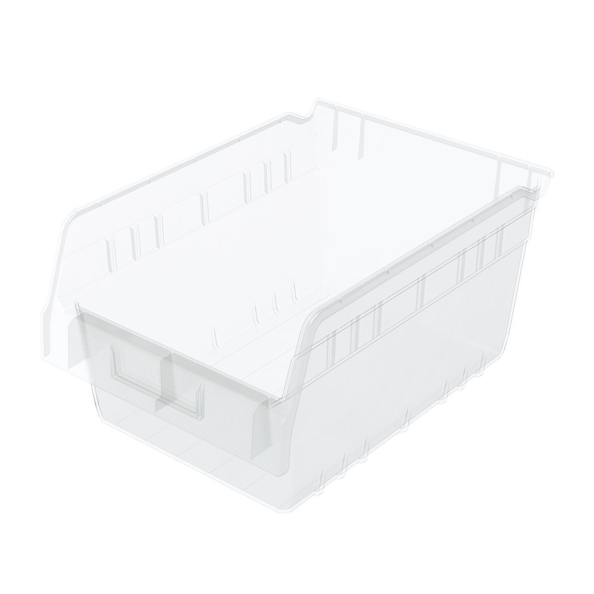 Akro-Mils 30080 Plastic Nesting ShelfMax Storage Bin Box, (12-Inch x 8-Inch x 6-Inch), Clear, (8-Pack)