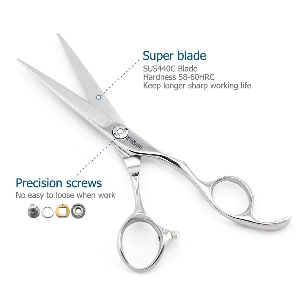 6" Professional Hair Scissors Set Hair Cutting Shears Barber Scissors Japan 440C Barber Hair Thinning Scissors Convex Edge Kinsaro
