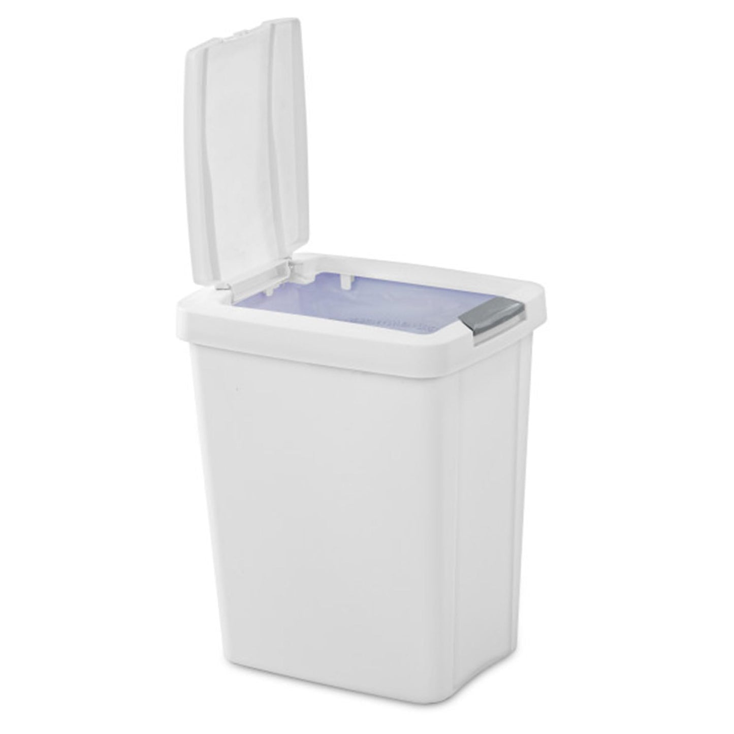 Sterilite 7.5 Gallon TouchTop Wastebasket Trash Can with Pop Up Lid for Kitchen, Bathroom, Mudroom or Office, 4 Pack, White