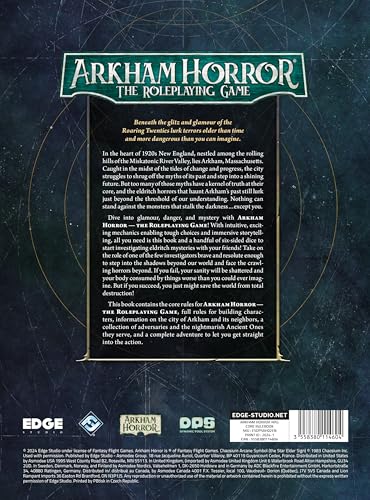 Asmodee Arkham Horror The Roleplaying Game CORE RULEBOOK - Dive into 1920s Asmodee Arkham's Mysterious World! Immersive RPG Adventure for Kids & Adults, Ages 14+, 2-6 Players, 1+ Hour Playtime
