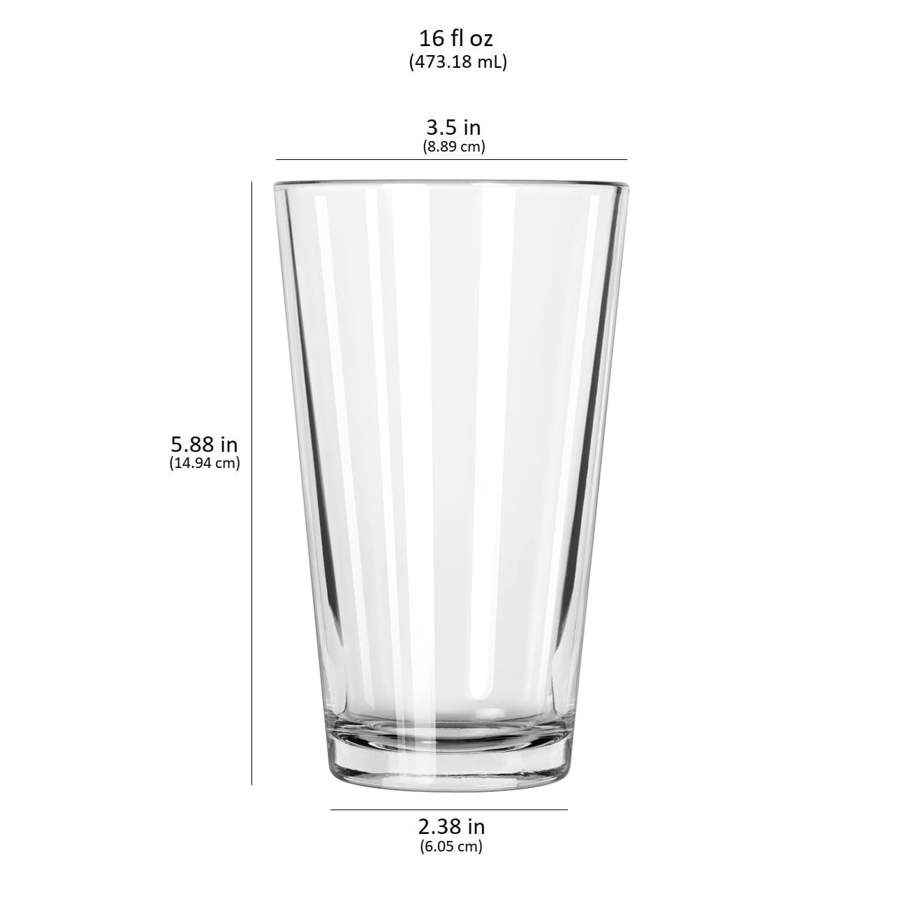 Libbey Bar Essentials Tumbler Glasses Set of 6, Modern Style 16 Oz Glass Set, Dishwasher Safe Tall Drinking Glasses Set for Wine, Beer, and Cocktail