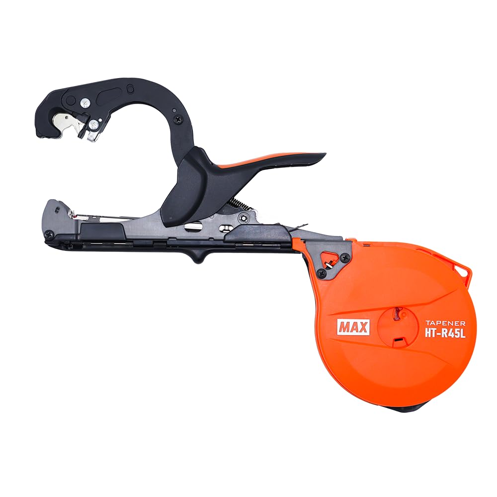 MAX HT-R45L Tapener Lightweight Plant Tying Tool Starter Kit with Tape & Staples, Orange