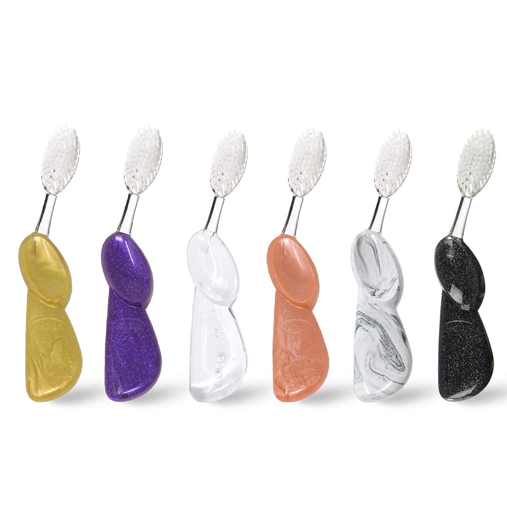 RADIUS Big Brush BPA Free & ADA Accepted Toothbrush Designed to Improve Gum Health & Reduce Gum Issues - Right Hand - Assorted - Pack of 6