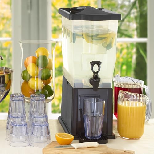 Winco Slim 3 Gallon Beverage Dispenser with Base