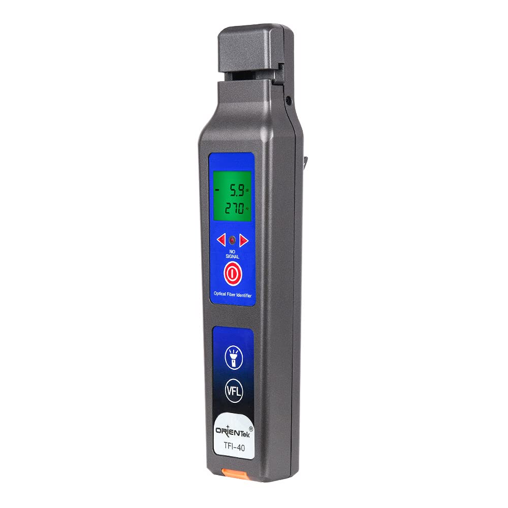 ORIENTEK TFI-40 Optical Fiber Identifier All-in-one Chuck Live with 10mw VFL 800nm-1700nm Fiber Detector Traffic Identifier OFI