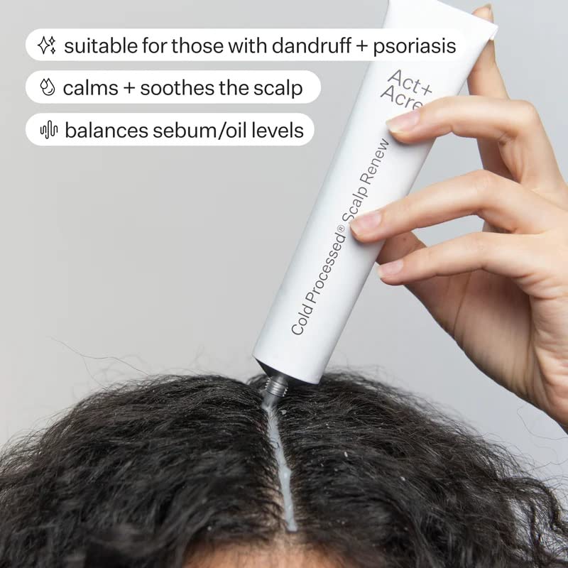 Act+Acre Cold Processed Vitamin E Scalp Detox Oil and BHA Salicylic Acid Scalp Exfoliator - For Dandruff and Dry Itchy Scalp - Hair Growth Treatment for Thinning Hair - Scalp Exfoliating Mask for Itch