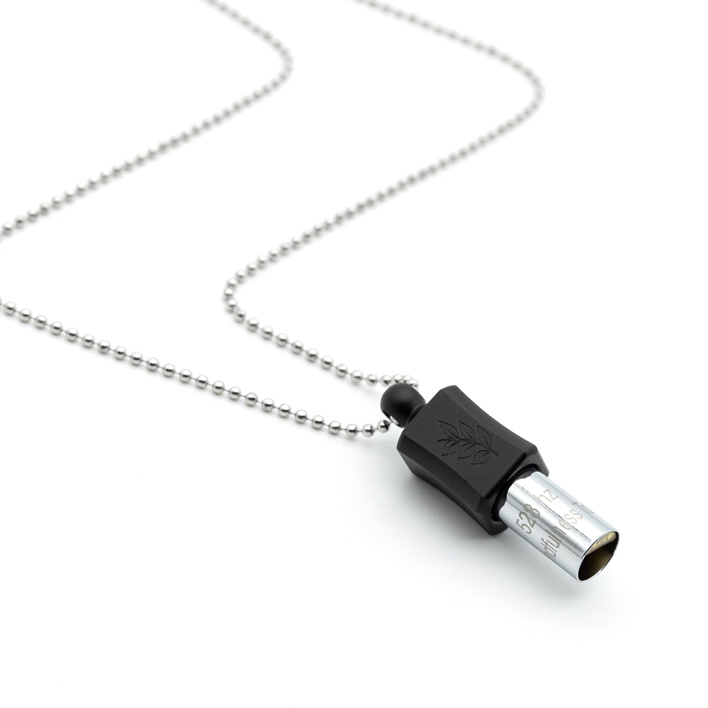 528 Hz Meditation Necklace Quit Smoking Necklace Breathing Frequency Sound Healing Device by Adjusting The Breathing for Anxiety & Stress Relief Mindfulness (Black)