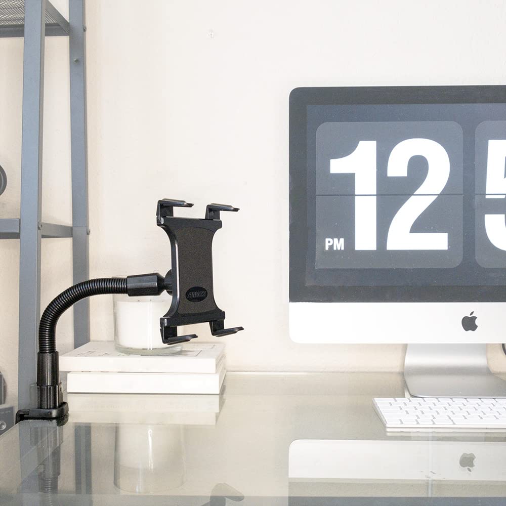 ARKON Mounts - Heavy Duty Tablet Holder with Clamp Mount and 12-Inch Bendable Gooseneck Arm | Versatile Tablet Stand with Easy Install & Durable Support | Securely fits iPad, Galaxy, Note, and more