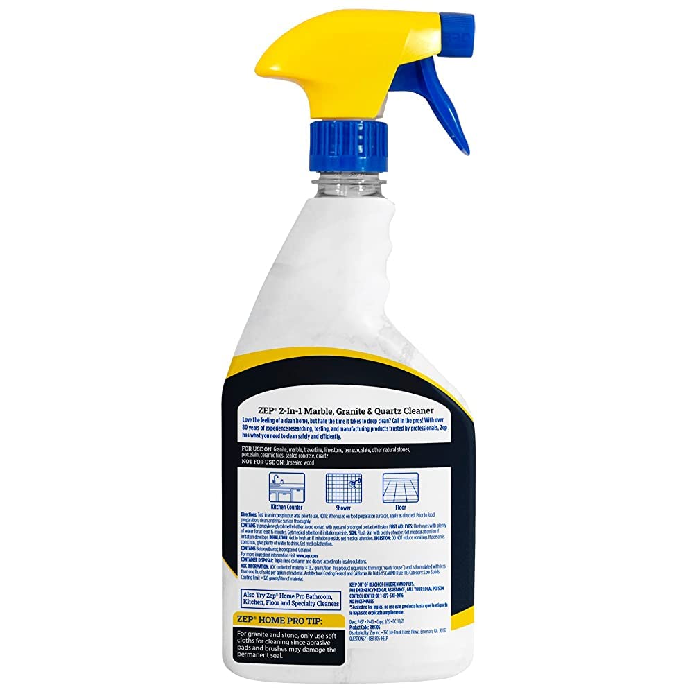 Zep NEW Home Pro 2-In-1 Marble, Granite & Stone Cleaner - 24 Fl. Oz. (Case of 6) - R49706 - Pro Trusted Cleaning Power: Now in Refreshing Scents & Family Friendly Formulas…