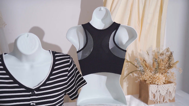 12 Pcs Hanging Mannequin Body Torso Female Women Dress Form with Hanger Hook Hip Long Hollow Back Mannequin Torso Thickened Plastic Shirt Display White (31.1 x 16.1 Inch)