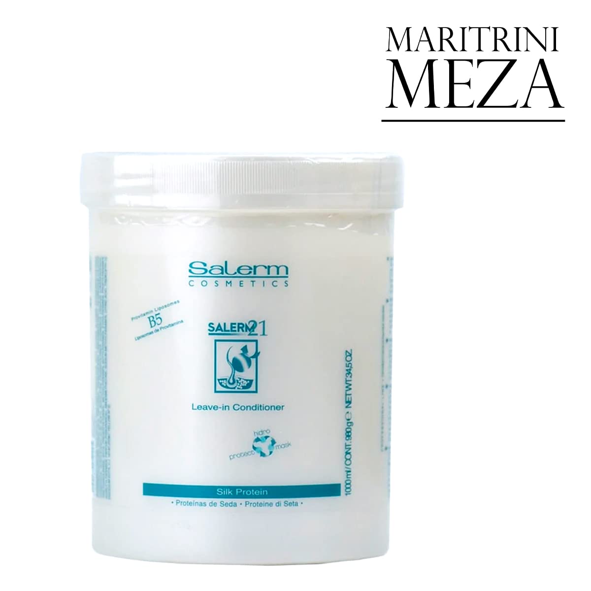 Salerm 21 Mask 34oz LEAVE-IN Conditioner, B5 Provitamin Lipsomes & Silk Protein - with a gift - Maritrini Meza