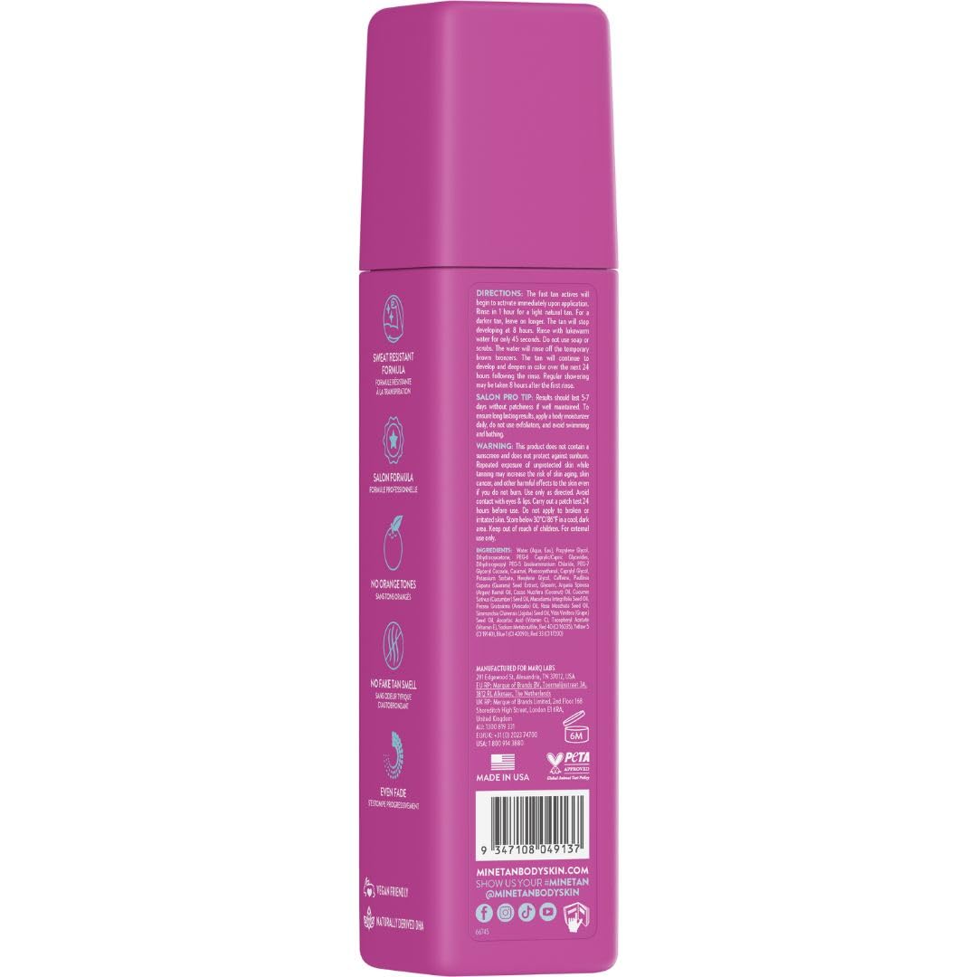 Minetan Workout Ready Self Tan Foam | Tanning Treatments Collection - Super Dark Skin Finish, Sweat Proof, Transfer Free, 1 Hour Express Mousse, Face & Body Fake Tanner, Ultra Deep Glow, 6.7 Fl Oz
