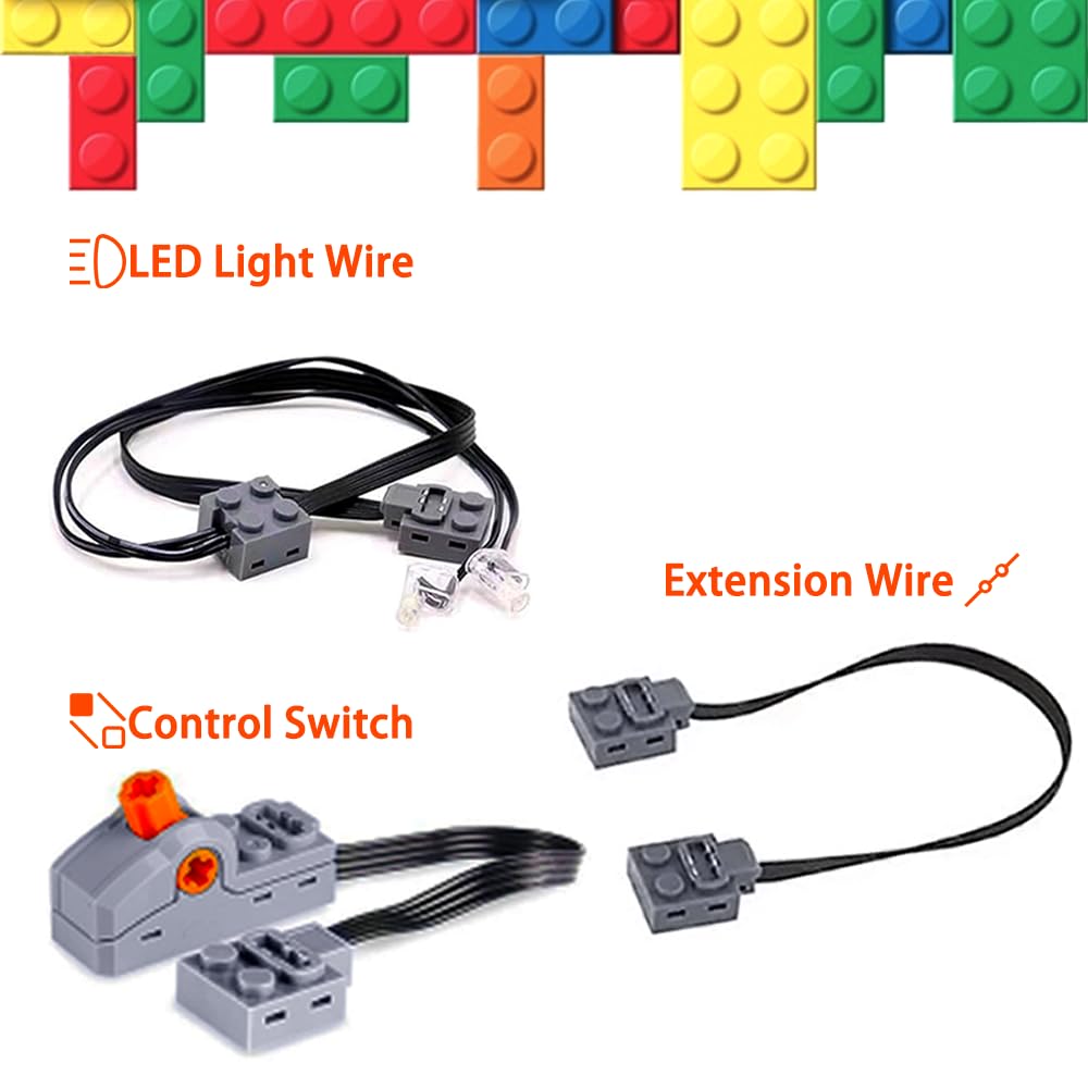 48Pcs Power Function Kit Set Motor Battery Infrared-Remote-Control Receiver Train Adjustable Speed Motor, Power Change Parts Compatible with mainbrands Technic-Parts