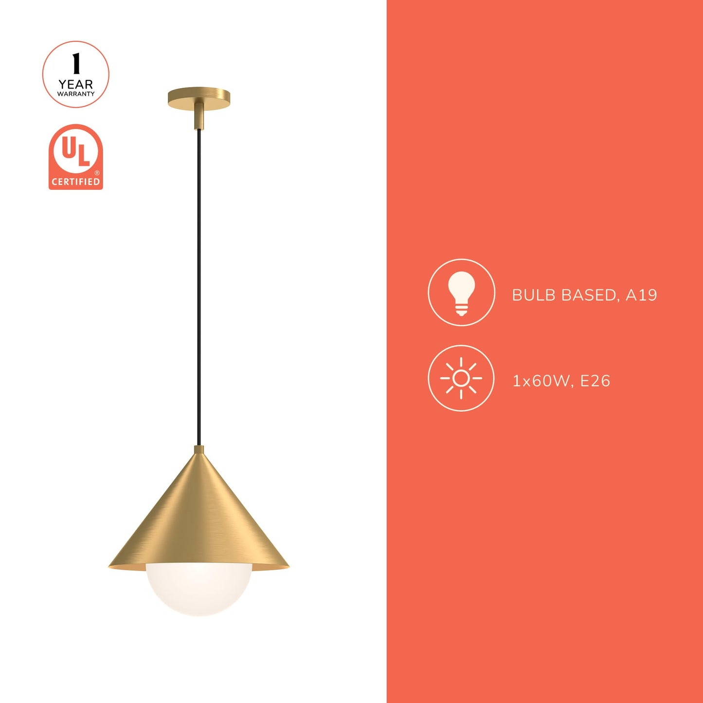 Alora Mood PD485214MBOP Remy Pendant, Matte Black/Opal Glass