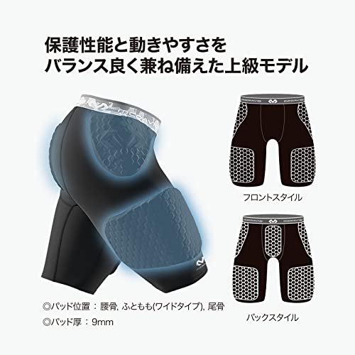 McDavid Compression Padded Shorts with HEX Pads. Hip, Tailbone, Thigh Padding. Girdle Tights for Men and Women. Football, Lacrosse, Hockey, Basketball Snowboarding
