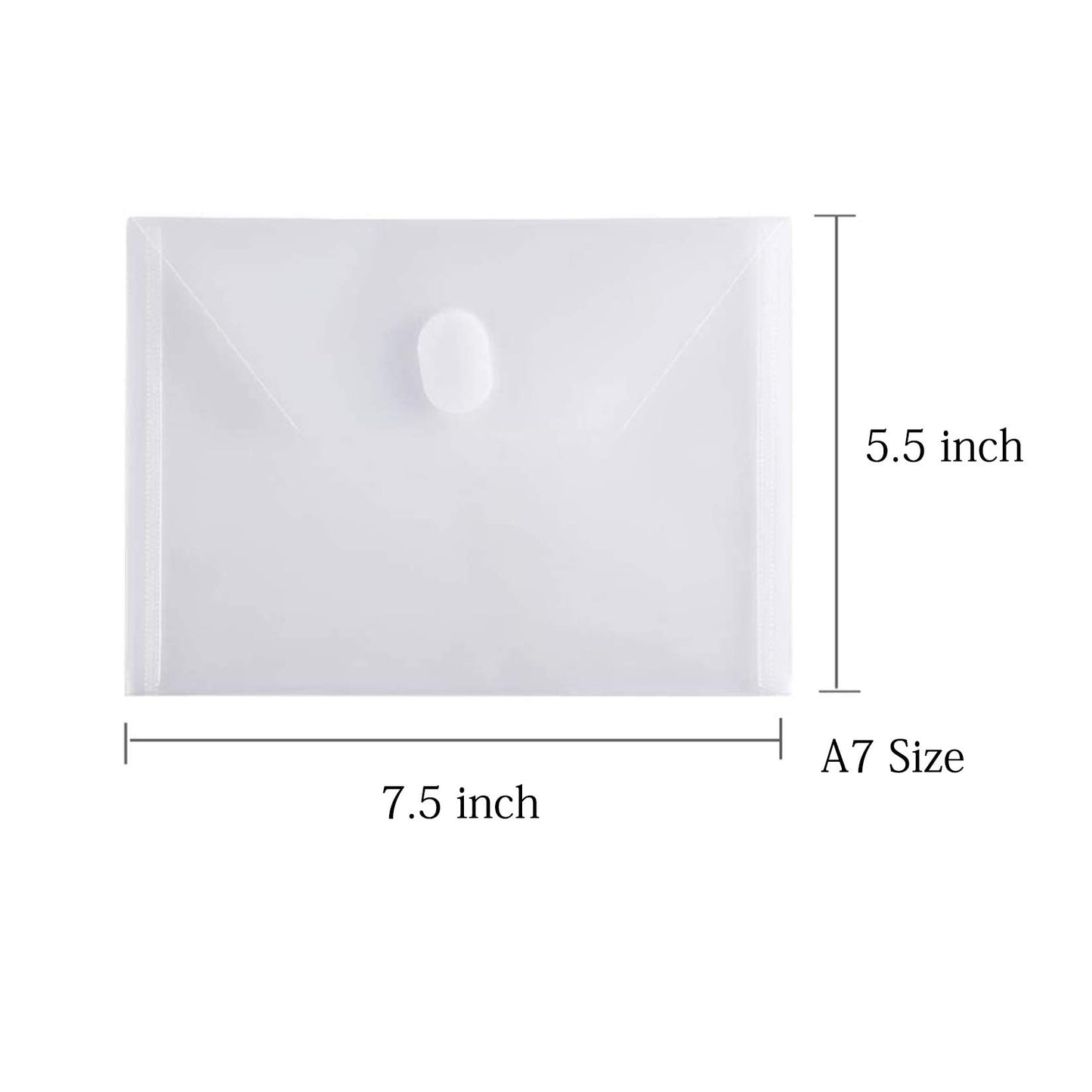 YESSART 5x7 Small Plastic Envelopes Hook Loop Closure Receipt Storage Holder 120 Pack (clear-120 pack)