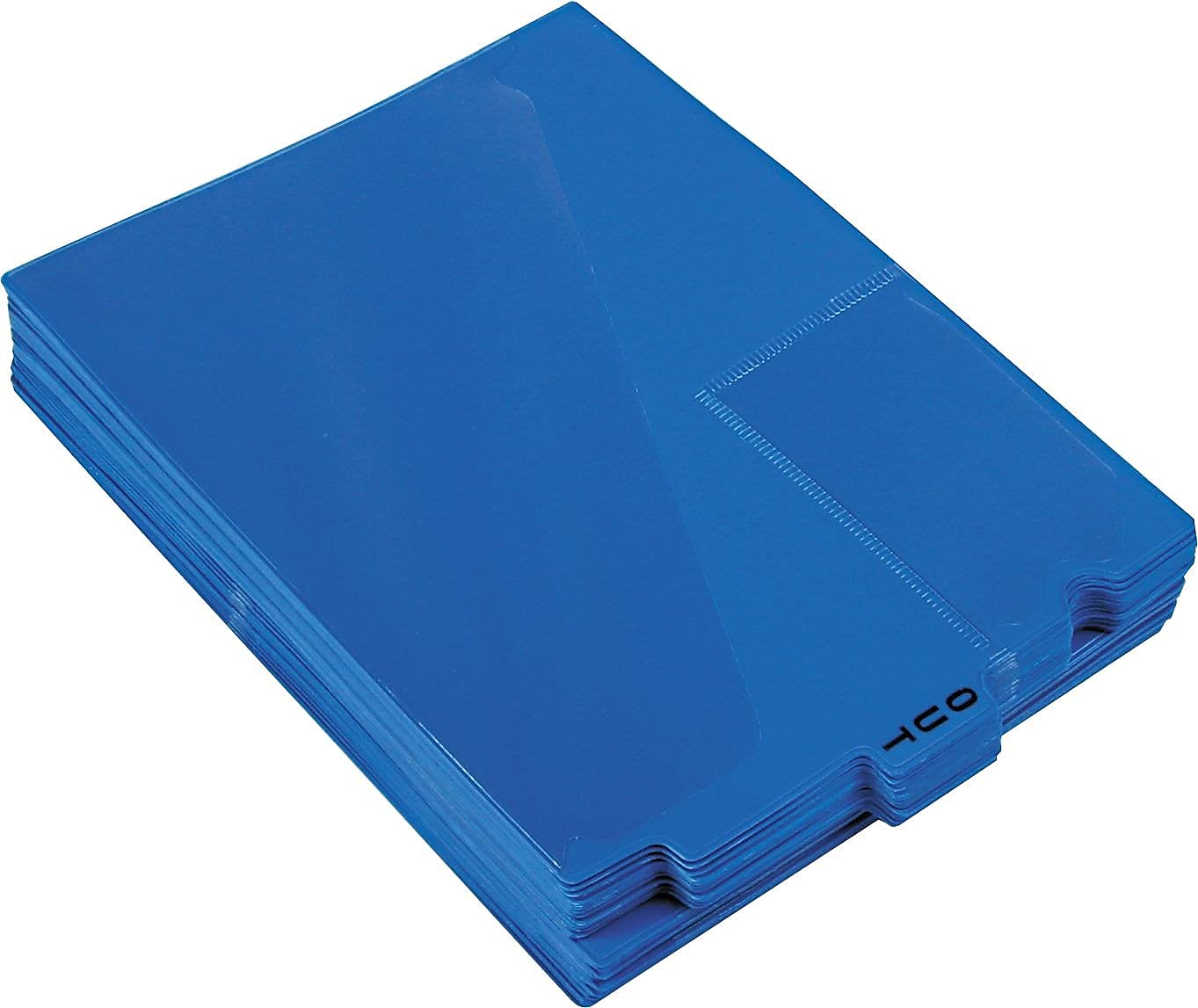 Pendaflex PFX13542 End Tab Vinyl Outguides w/Center Tab Printed Out, Letter Size, Blue, 50/Box