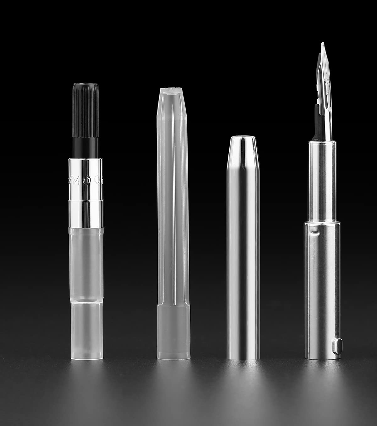 erofa Majohn A1 Retractable Fountain Pen Extra Fine Nib with Box, Black Grid Press Pen with Converter for Writing (With Clip Version)