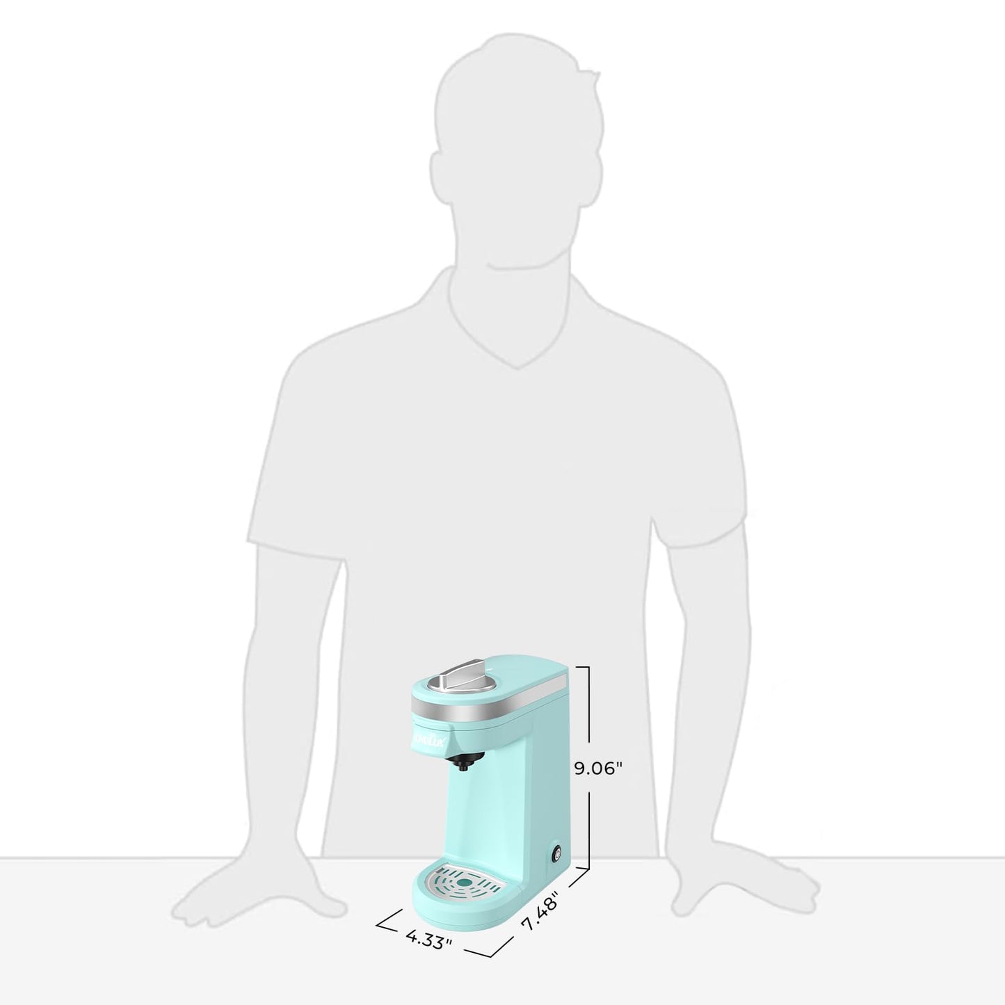 CHULUX Mini Coffee Maker for K Capsule, Single Serve Coffee Maker for One Cup Americano, Lightweight Pod Coffee Machine, Aqua
