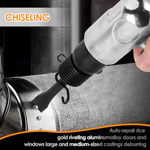Air Hammer, Semme 4500 BPM Air Chisel with 4 Piece Chisel Punch Bits Tools, Industrial Handle Straight Type Pneumatic Hammer Tool, for General Cutting, Drilling, Rusting Removal, and Scraping