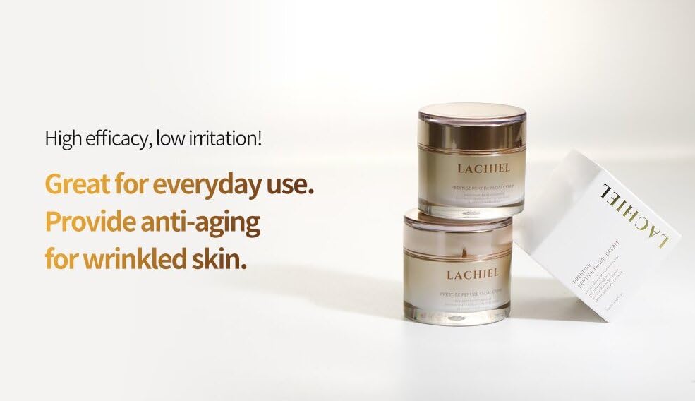 LACHIEL Prestige Peptide Facial Cream 1.69fl.oz (50ml) Panthenol, 20 Peptides, Carnosine, Adenosine, Niacinamide, Anti-aging, Wrinkle improvement, Made in KOREA.