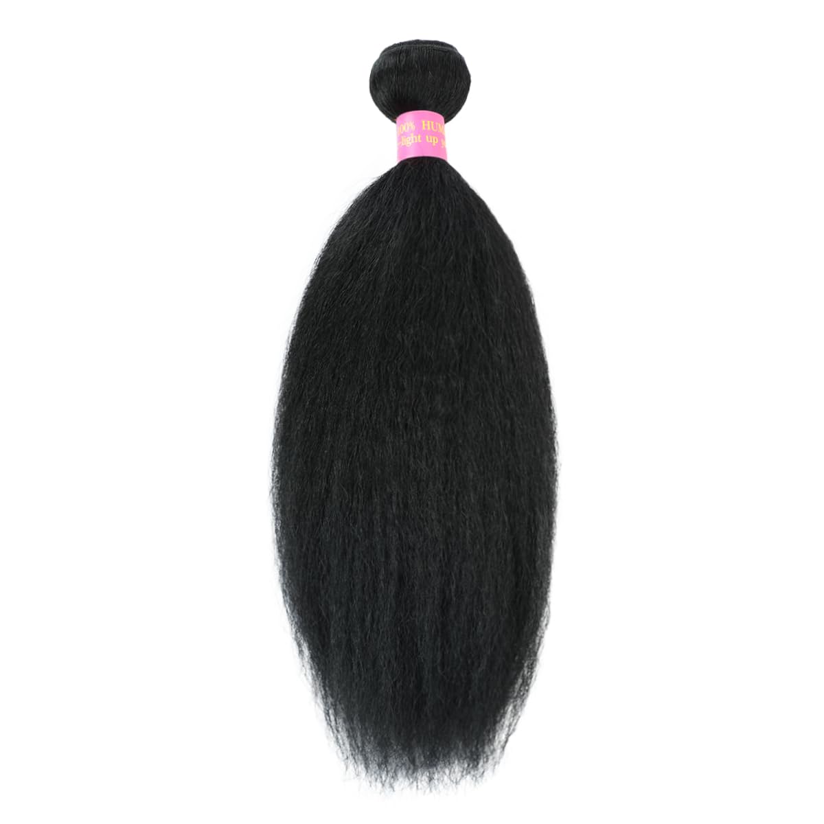 18 inch Kinky Straight Bundles Yaki Straight Human Hair 1 Bundles Natural Black Color 100% Unprocessed Brazilian Virgin Hair Kinky Straight Human Hair For Black Women