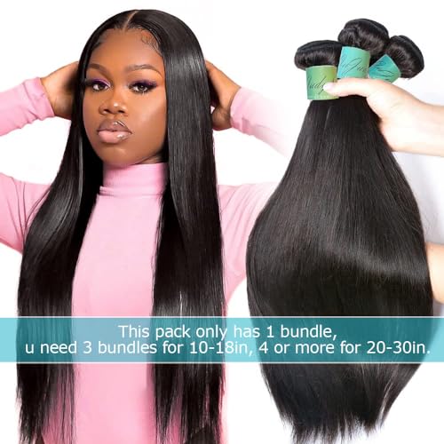 AnJudyReid Straight Hair Bundles 13A Brazilian Virgin Human Hair Bundles Straight 22 Inch 100% Unprocessed Virgin Hair 1 Bundles Straight Weave Hair Human Bundles