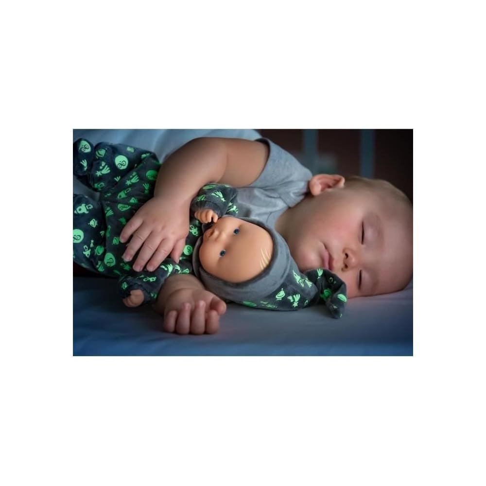 Corolle 9000020120 - Mon Doudou Babipouce Glow in The Dark, Glow in The Dark, Extra Soft Cuddly Doll with Vanilla Fragrance, Washable, 28 cm, Keeps Thumb in Mouth