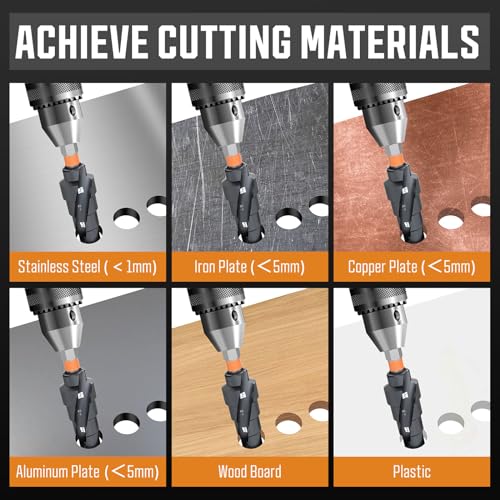 3PCS Unibit Step Drill Bit Set (1/4"-7/8"), M35 Cobalt, TiAlN Coated for Superior Durability, Spiral Cone Drill for Stainless Steel, Sheet Metal, Aluminum & Plastic