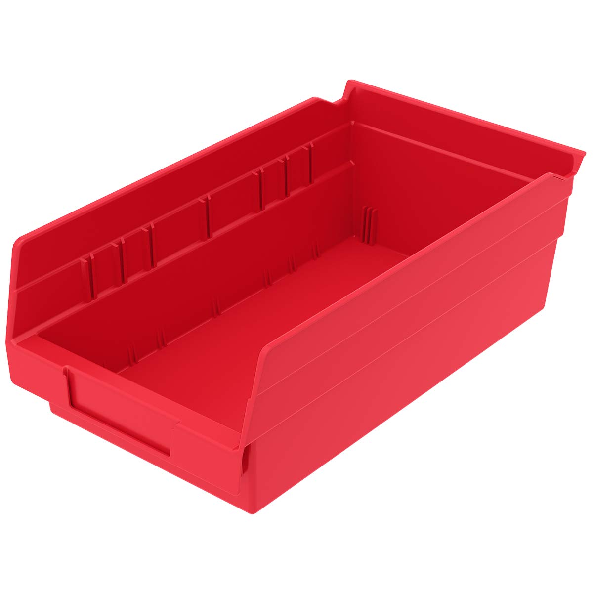 Akro-Mils 30130 Plastic Nesting Shelf Bin Box, (12-Inch x 6-1/2-Inch x 4-Inch), Red, (12-Pack) & 30120 Plastic Nesting Shelf Bin Box, (12-Inch x 4-Inch x 4-Inch), Blue, (24-Pack)