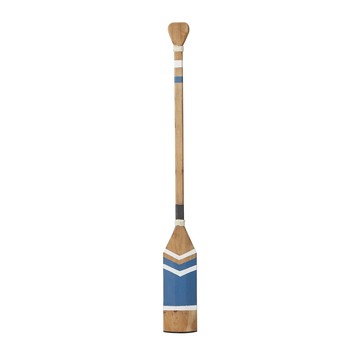 Deco 79 Wood Paddle Home Wall Decor Novelty Canoe Oar Wall Sculpture with Arrow Design and Rope Detail, Wall Art 7" x 2" x 58", Blue