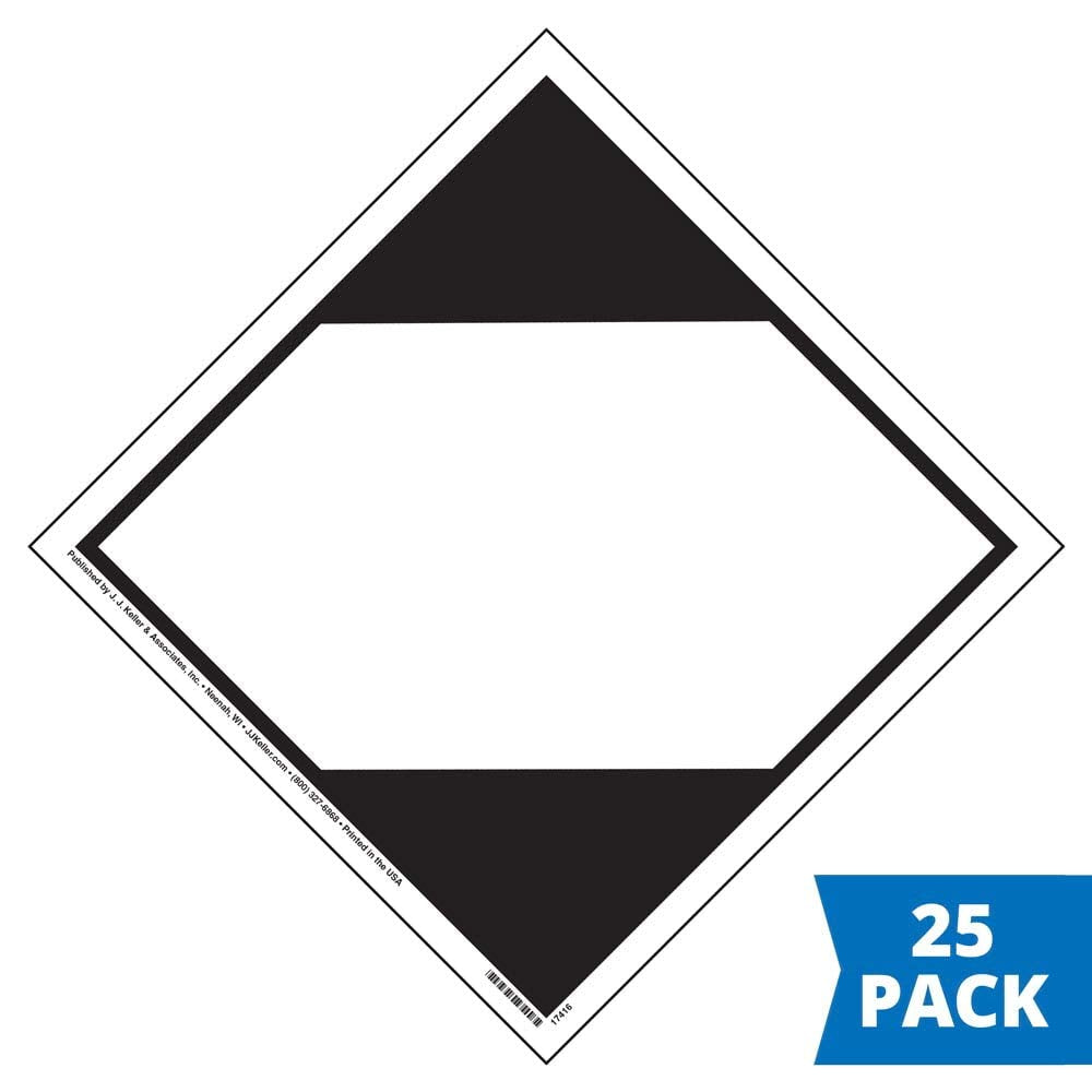 Limited Quantity Vessel Marking Placard, 25-pk. - 10.75" x 10.75" Permanent Self Adhesive Vinyl, Complies with DOT Hazmat Placard Requirements & British Standards, J. J. Keller & Associates, Inc.