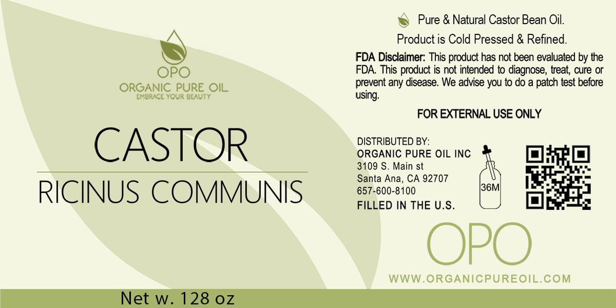 Castor Oil - Pure Refined Natural Cold Pressed Vegan Non GMO Bulk 128 oz - 1 Gallon - Bulk Wholesale Castor Oil for Hair Nails Eyelashes Eyebrows Beard Mustache - Organic Pure Oil