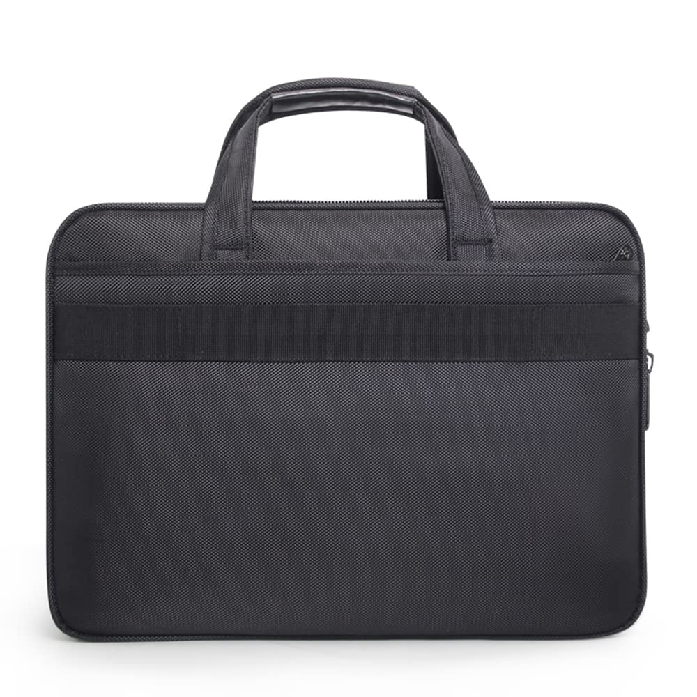Large Briefcases For Men Canvas Tote Bag Laptop Case 19 Inch Computer Bag Work Bags Business Mens Bag Office Carrying Cases Messenger Bag Book Bag Black (X-Large Size