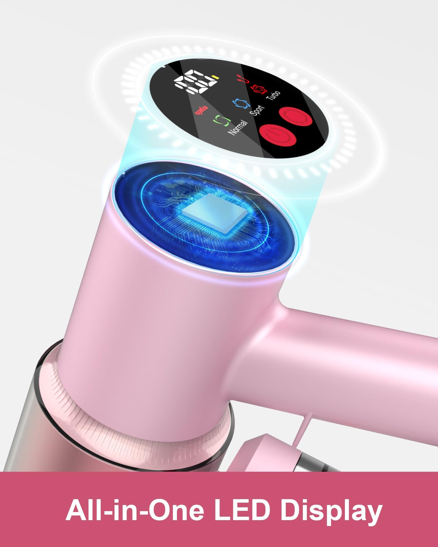 AOKOAK Pink Cordless Vacuum Cleaner, 45Kpa/550W/60 Mins Runtime Stick Vacuum with Self-Standing and Touch Screen, Anti-Tangle Wireless Vacumm, Vacuum Cleaners for Home/Pet Hair/Carpets/Floors