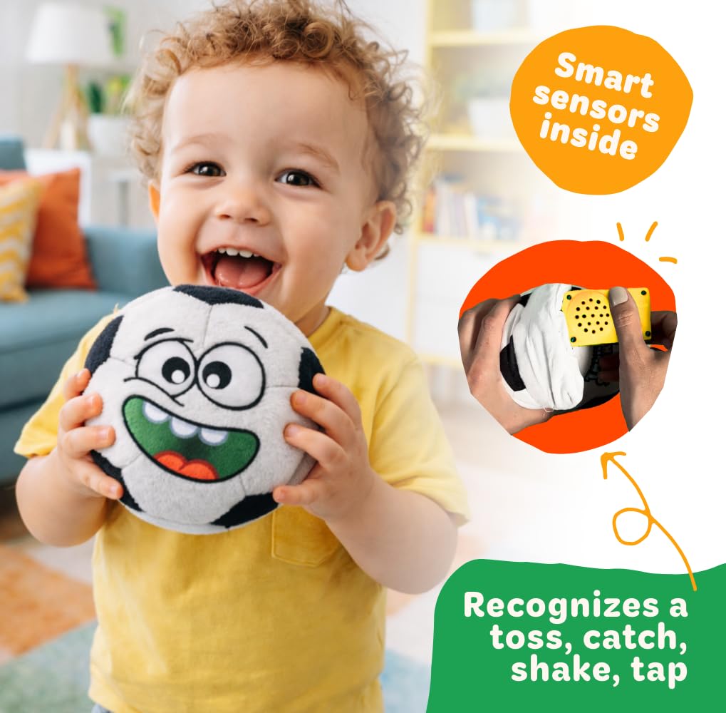 Move2Play, Hilariously Interactive Toy with Music & Sound Effects | Birthday Gift for Boy & Girl | Ball for Toddler & Baby | Indoor/Outdoor | Age 6, 9, 12+ month | 1, 2, 3+ Year Old (Soccer Ball)