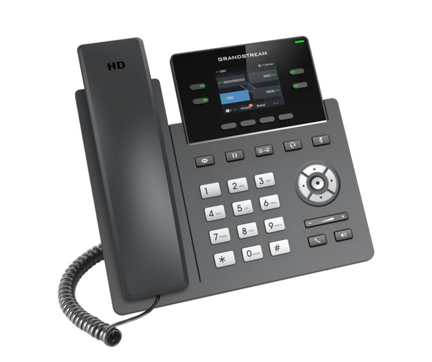 Grandstream GRP2612W IP Phone | 4 Lines, 4 SIP Accounts | 2.4-Inch Color Display | Wi-Fi 5 | Dual-port 10/100 Ethernet with Integrated PoE