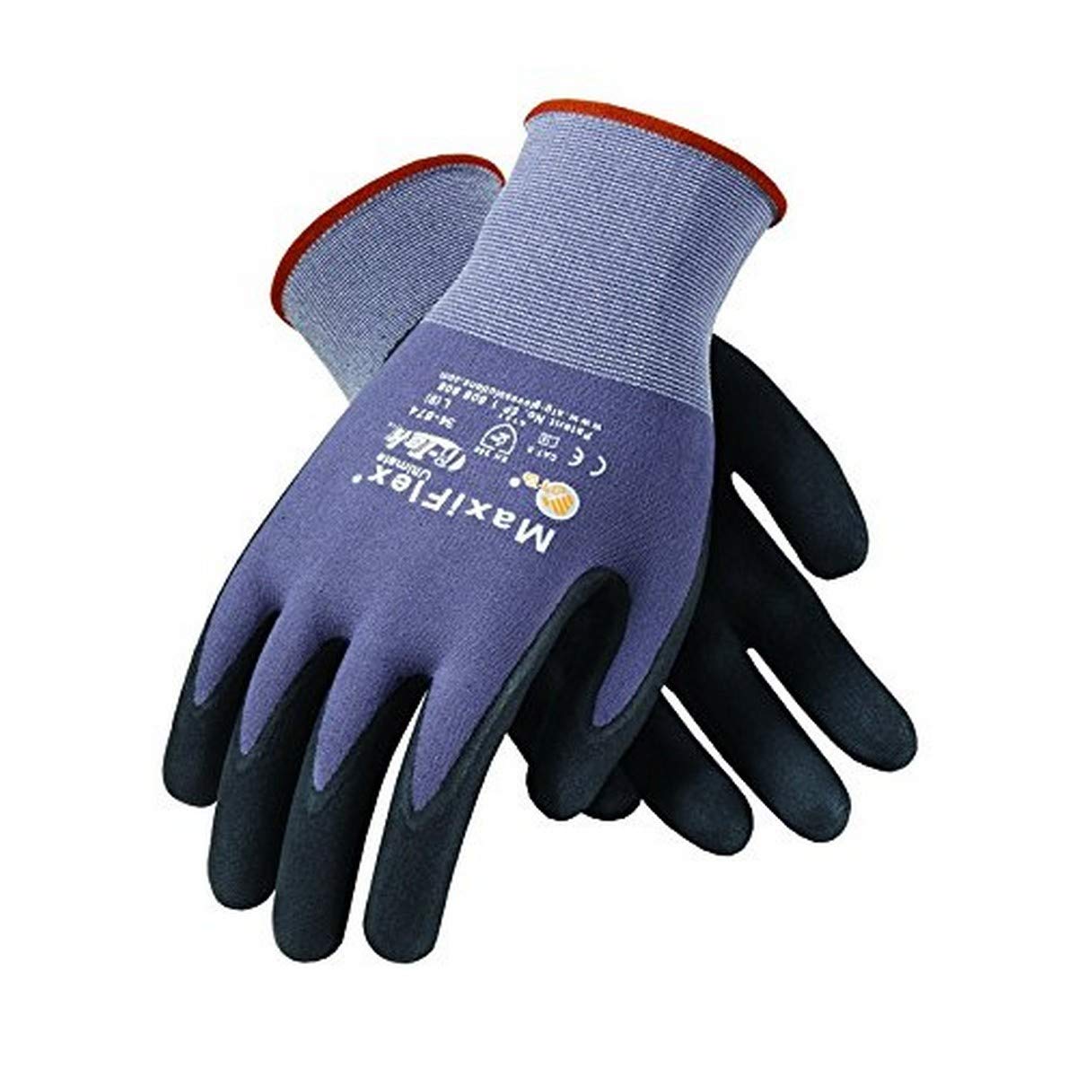 MaxiFlex PIP 34-874/XXXL MaxiFlex Ultimate 34874 Foam Nitrile Palm Coated Gloves, 11, Blue, 3XL (Pack of 12)
