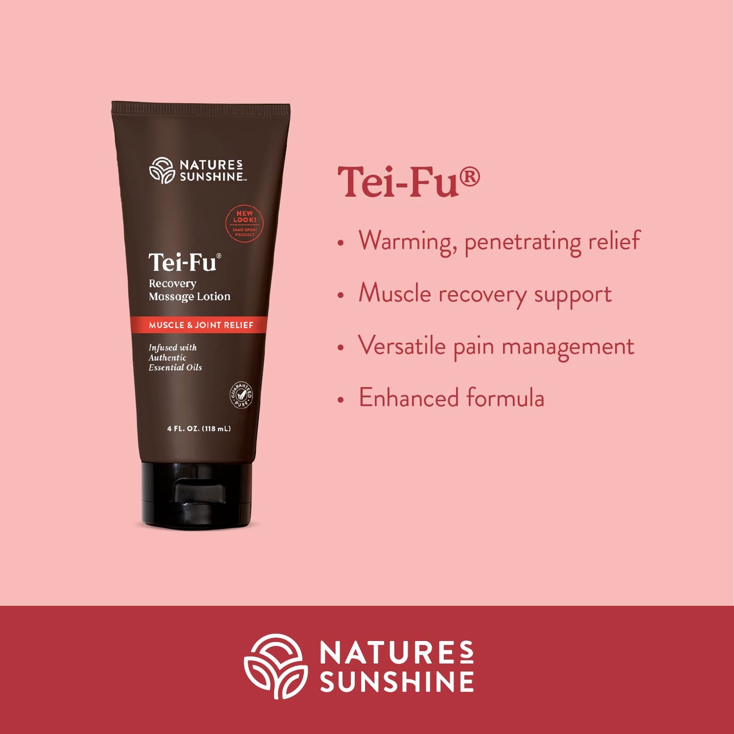 Tei-Fu Muscle Recovery Lotion by Nature's Sunshine, Natural Pain Relief Cream Made With Essential Oils Penetrates Deep to Provide Back Pain Relief for Sore Muscles and Joints, Paraben-free