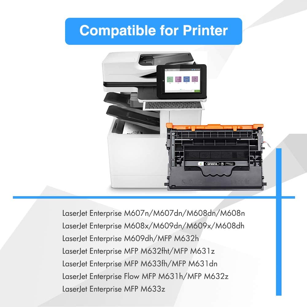 TRUE IMAGE Compatible Toner Cartridge Replacement for HP 37A CF237A 37X Work for Enterprise M607n M608dn M609 M608n M607dn M608x M609x MFP M632 M631 M631h M633fh Printer (Black, 1-Pack)