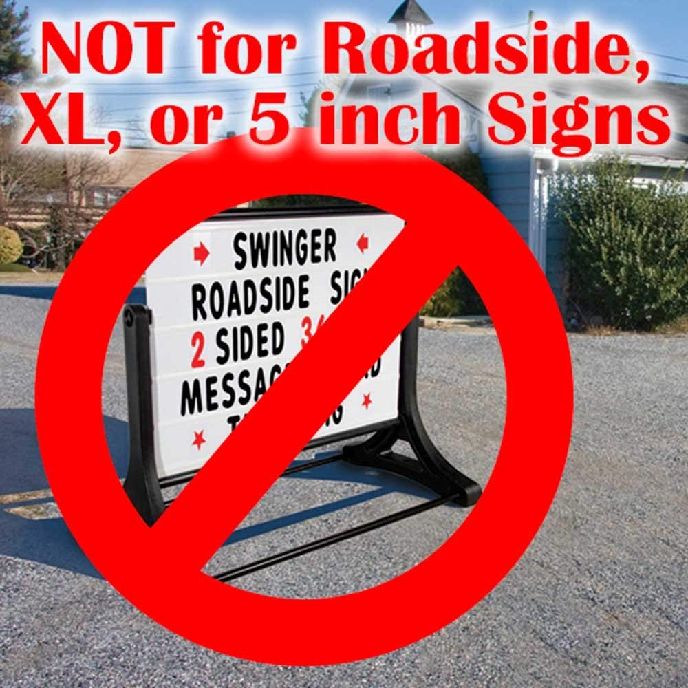KitAbility Replacement Letters for White Message Board Sidewalk Signs with 4 Inch Tracks, 3 of Each Letter A to Z, Black on White Background