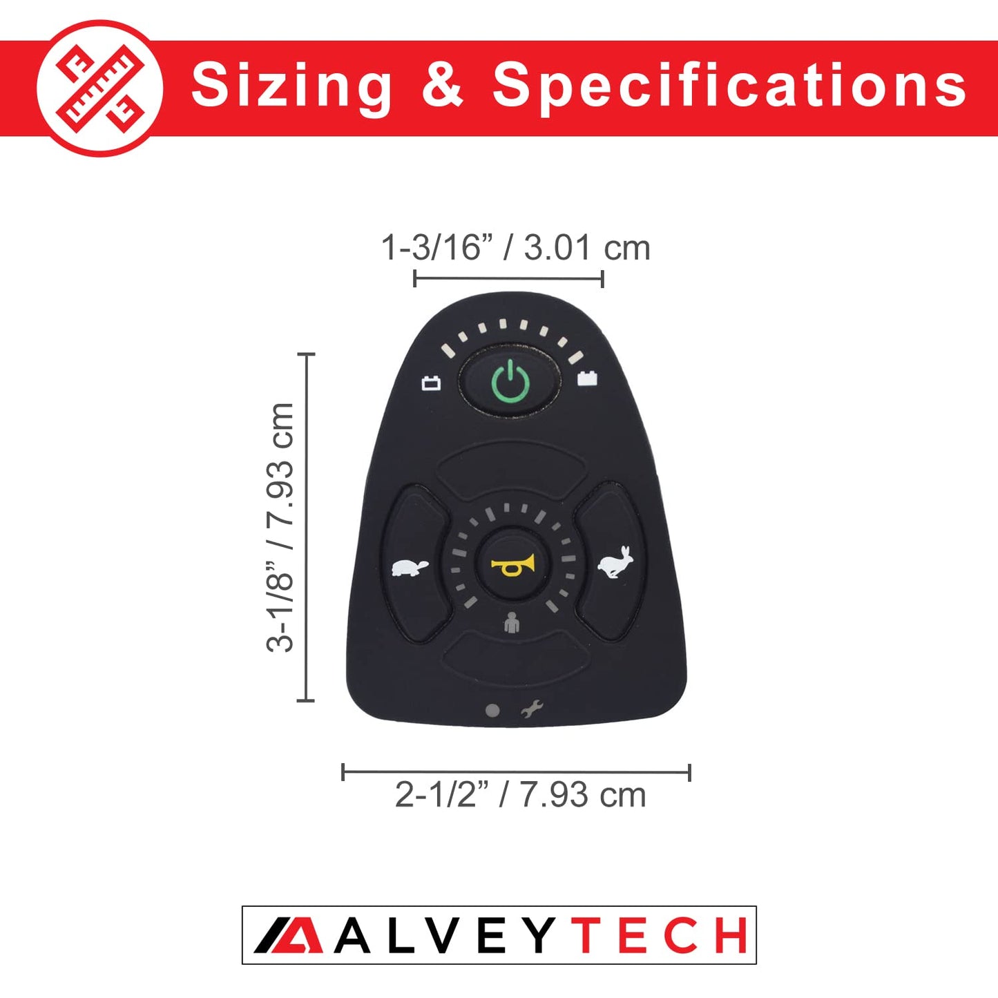 AlveyTech Keypad for 4-Key Dynamic Shark DK-REMD01 and DK-REMD02 (MK5 SPJ+) Joysticks - Replacement Power Chair Joystick Controller Rubber Pad (MC-GLA80843 / 1165094/82674 / 301201-22 / PLSINDV1264)