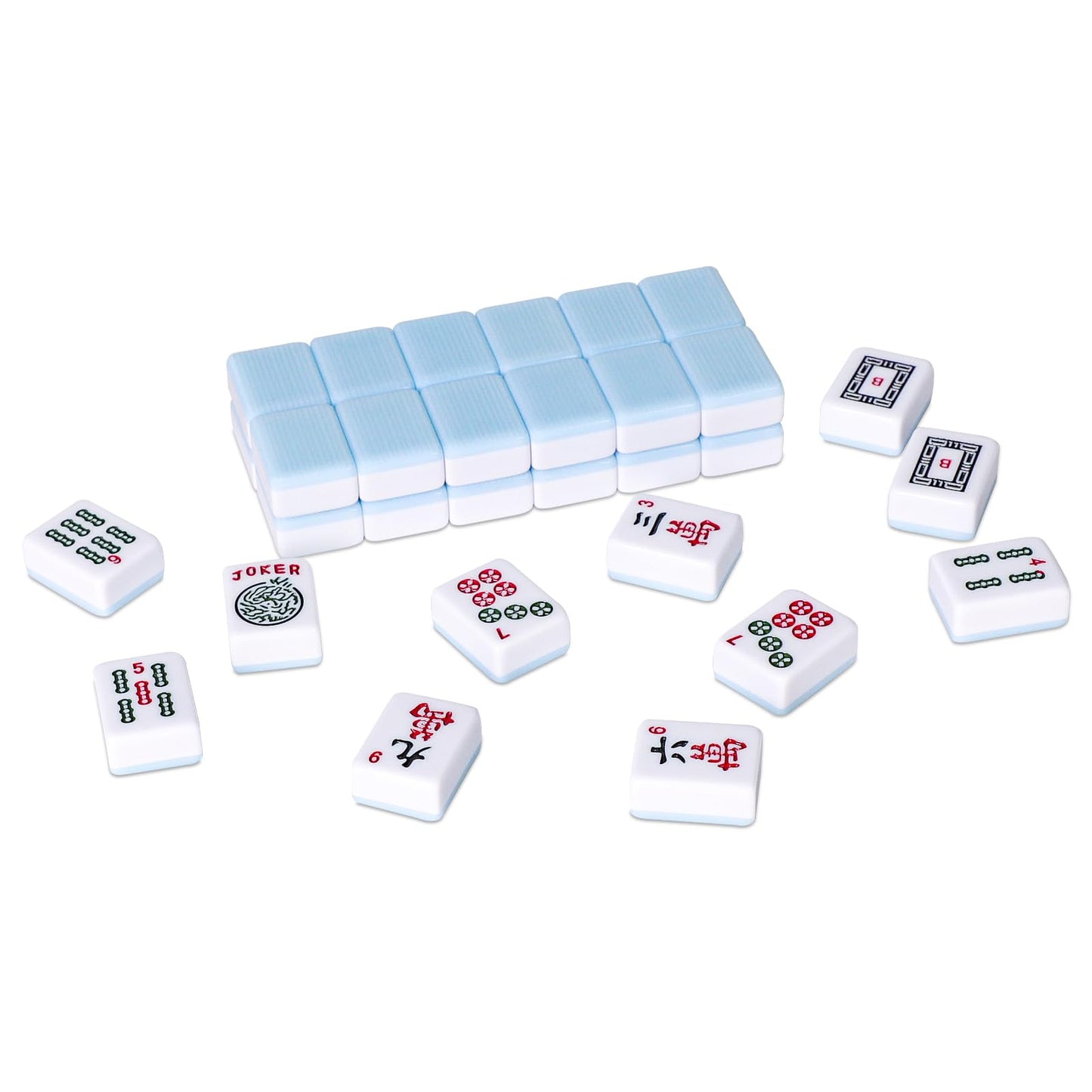American Mahjong Tile Set with 166 Blue Back Tiles (1.2”, Tiles Only)