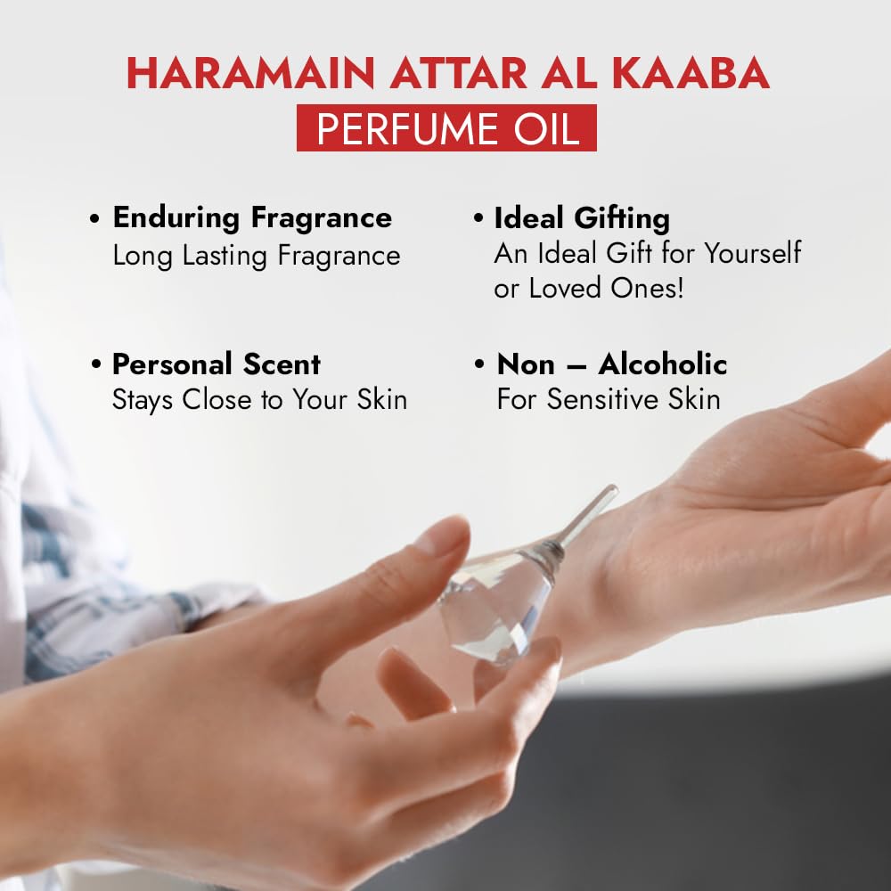 Al Haramain Attar Al Kaaba for Unisex - Arabian Perfume for Women and Men - Long Lasting Fragrance - Arabic Perfume - Eau De Parfum Oil - 3.33 oz EDP Spray