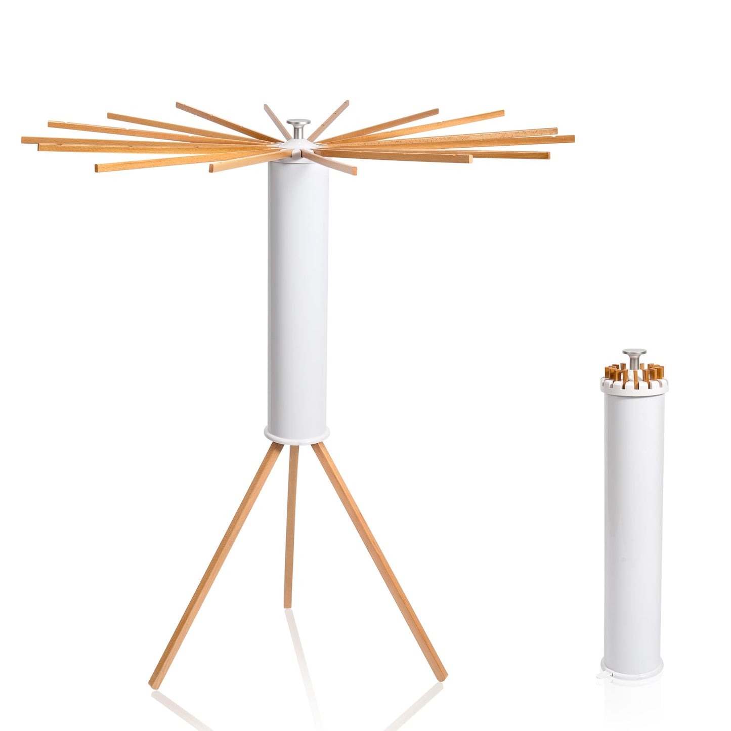 ZOFGENOW Clothes Drying Rack, Foldable Wooden Tripod Drying Rack Clothing for Small Apartments Balcony Bedroom, Portable Space Saving Laundry Rack, Floor Standing with 16 Poles for Indoor Air Drying