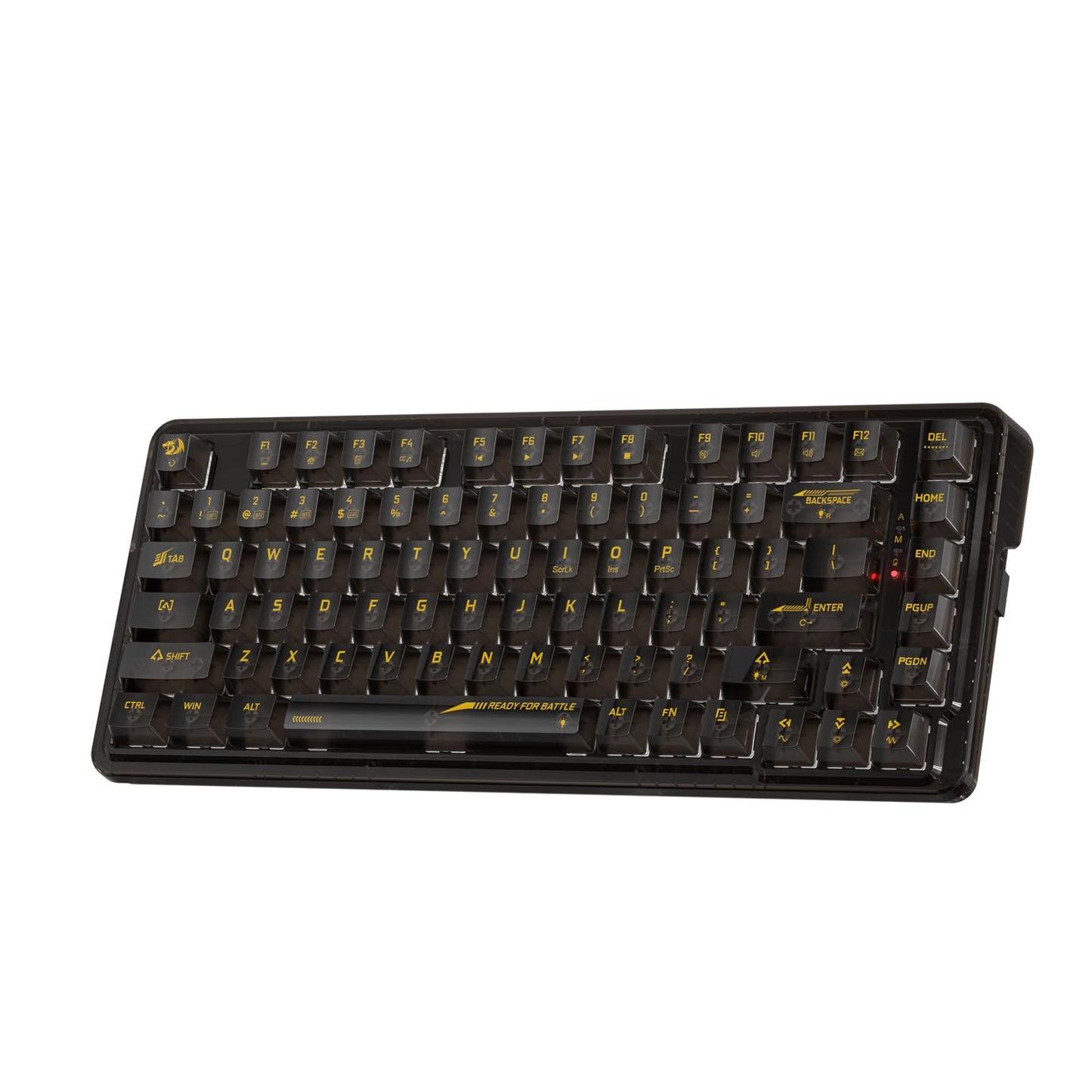 Redragon K649 PRO 78% Wireless Gasket RGB Gaming Keyboard, 3-Modes 82 Keys Full-Transparent Mechanical Keyboard w/Hot-Swap Socket, Noise Dampening Layer x 5, Translucent Custom Switch