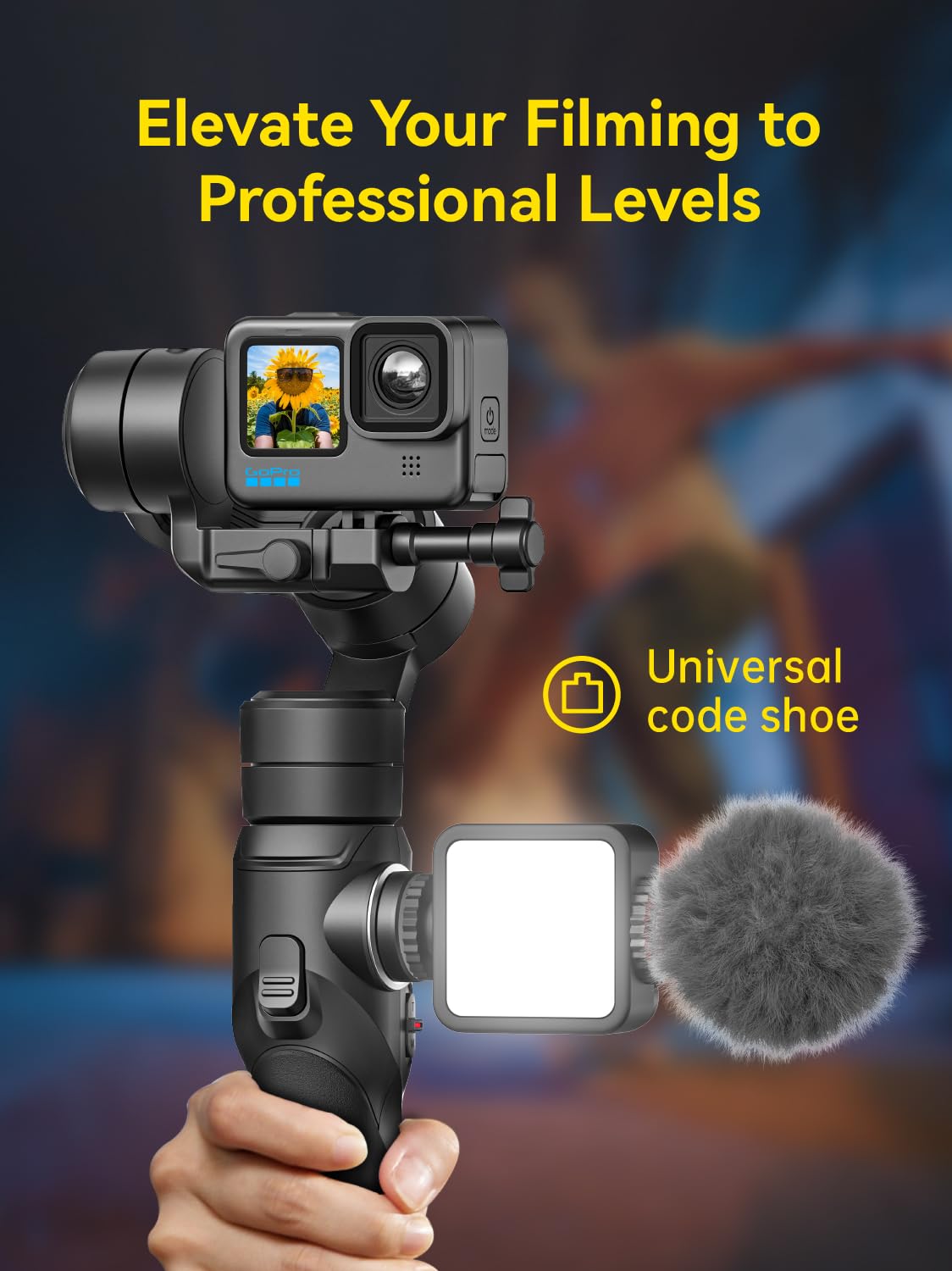 AOCHUAN Gimbal Stabilizer for Go Pro, Handheld Gimbal with 360° Rotation for Video Recording, 3-Axis Gimbal Stabilizer Compatible with Gopro Hero 12/11, Osmo Action, Insta360 ONE R,Sony RX0-Smart G1
