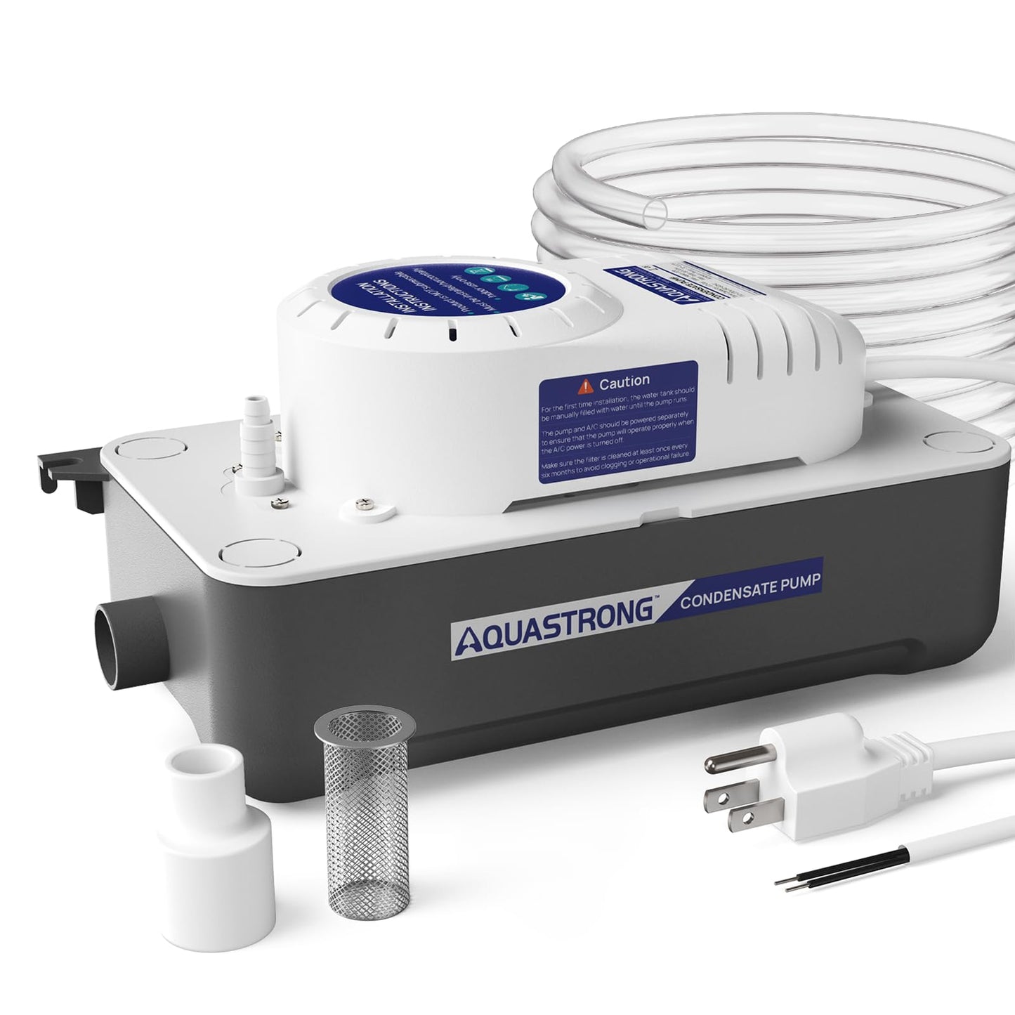 Aquastrong 1/38 HP 85 GPH HVAC Condensate Pump, 115V/230V, AC Condensation Remove Pump with Automatic Safety Switch & 19.7ft Tubing for Air Conditioner, Furnace, Dehumidifier,Ice Maker,Water Drain
