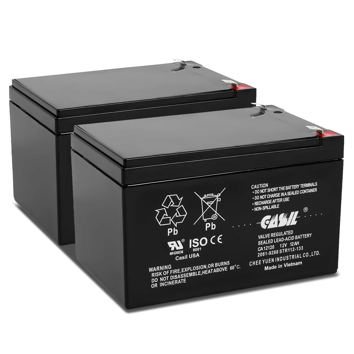Casil 12V 12Ah SLA AGM Replacement Battery (2 Pack) | Compatible with Go-Go Mobility Elite Traveller SC40E SC44E | Sealed Lead Acid Mobility Scooter Battery