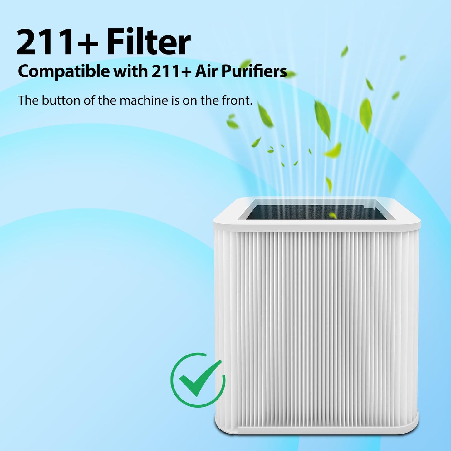 FFAC 211+ Replacement Filter Compatible with Blue Pure 211 Air Purifiers, 2-in-1 True HEPA Particle and Activated Carbon Filters, 2 Pack